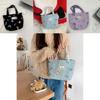 Adorable Purple Butterfly Embroidered Handheld Bag Trendy Cotton Linen Lunch Tote For Everyday Use And Stylish Outfits