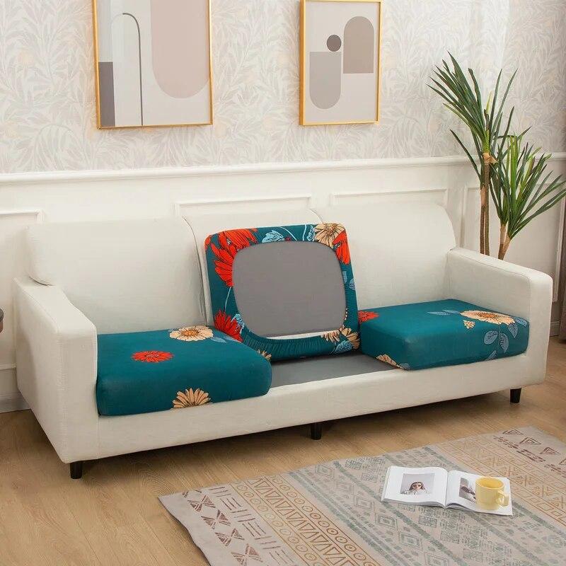 1/2/3/4 Seater Sofa Seat Cushion Cover for Living Room Pets Kids Furniture Printing Stretch Washable Removable Chair Seat Cover
