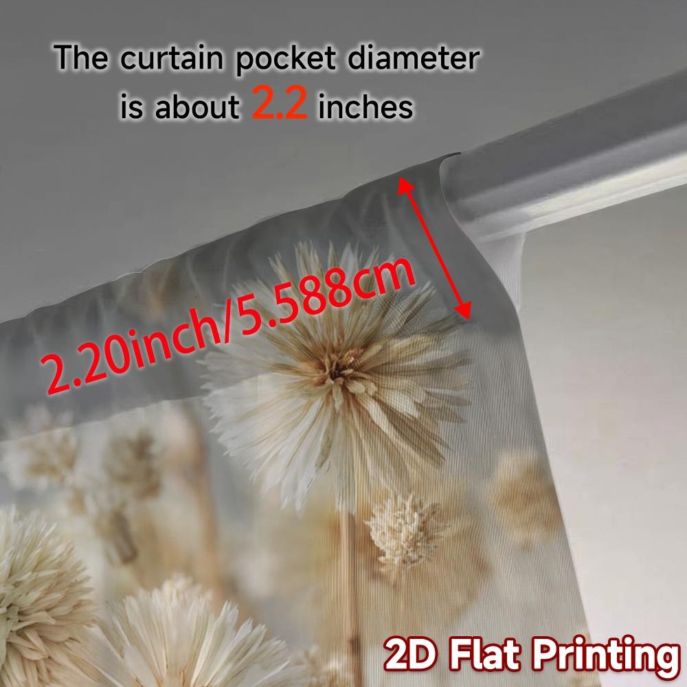 2pcs, 2D FLAT PRINTING Curtains (Without Rod) Blossom Whisper Minimalist Chic Curtains Versatile Polyester Curtains Decorations