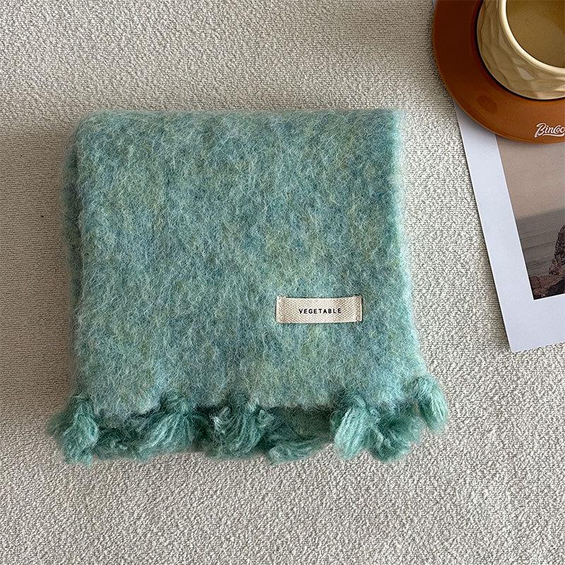 NEW Luxury Women's Scarf Autumn/Winter New Solid Color Korean Knitted Wool Warm Shawl Fashion Women's Versatile Scarf