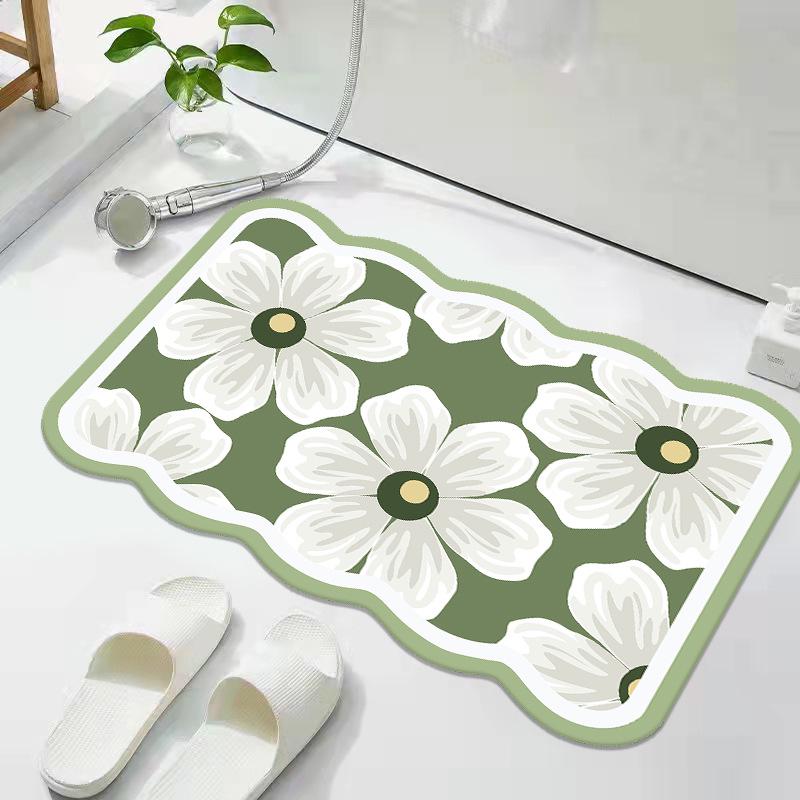 Diatom Mud Quick-Dry Anti-Slip Bathroom Floor Mat – Water-Absorbing Entrance Carpet