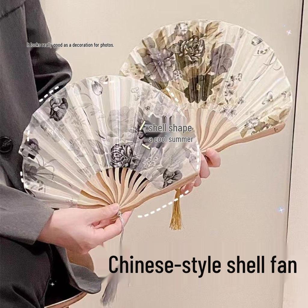 Golden Folding Fan - Classical Chinese Style for Dancing, Portable and Elegant In Design