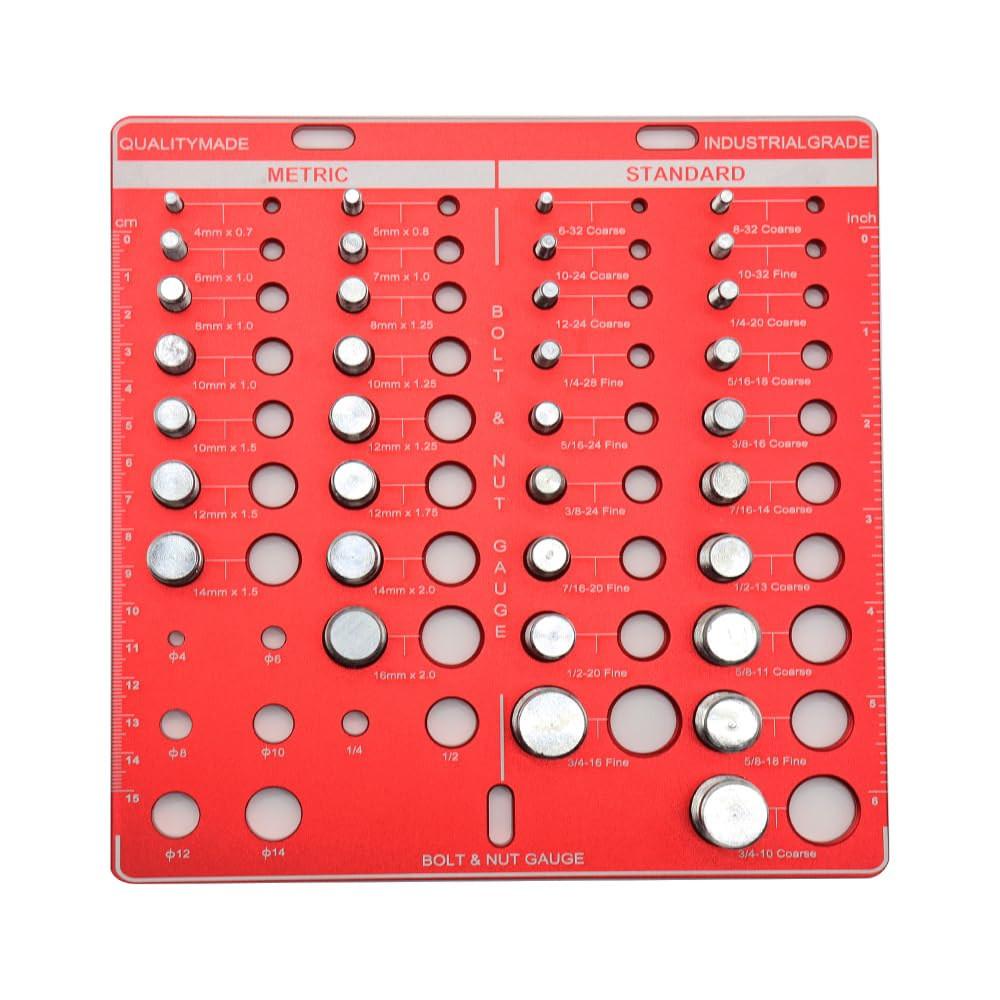 Nut And Bolt Thread Checker High Precision Screw Measuring Gauge Aluminum Alloy Metric Size Nut Checker