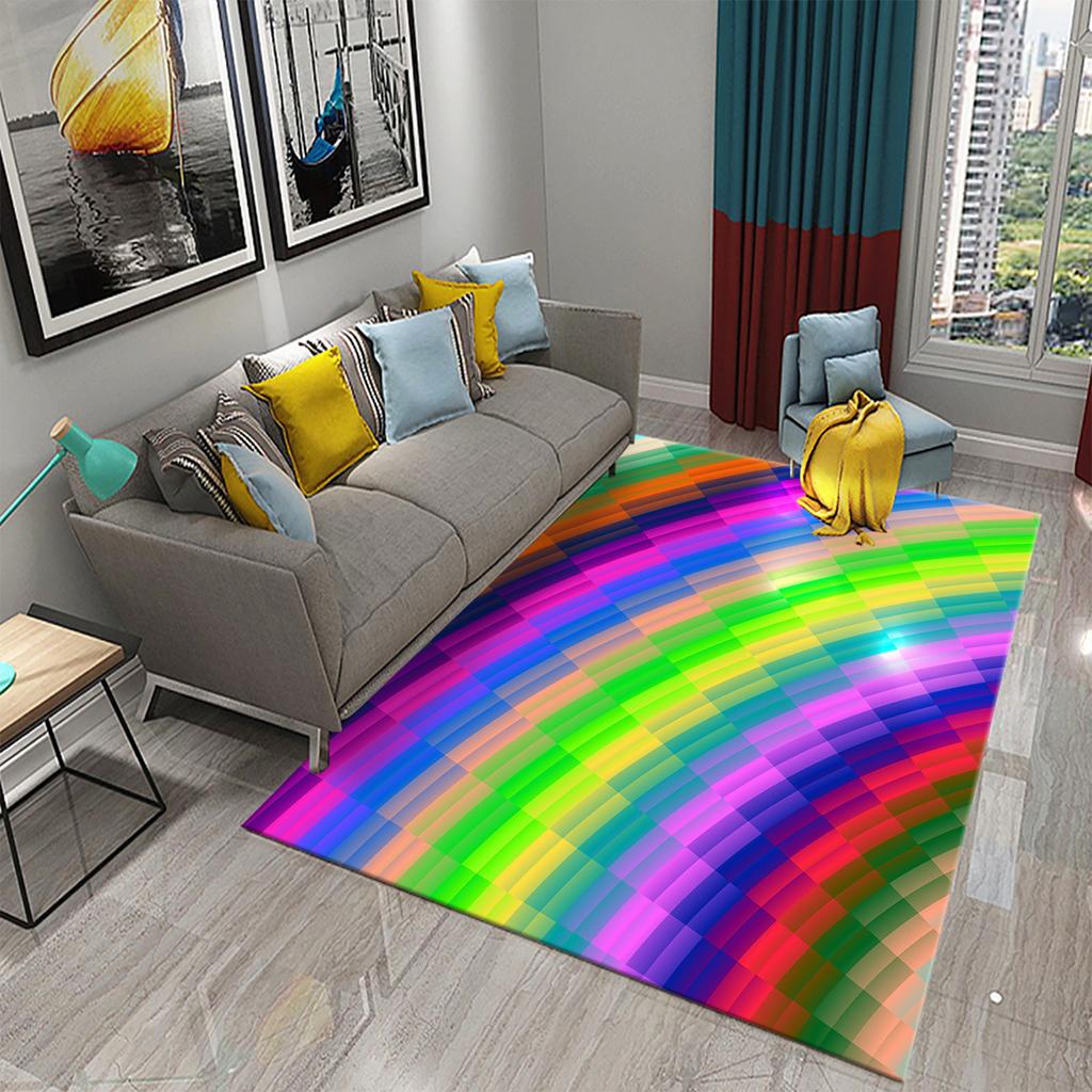 Colorful Rainbow Carpet for Bathroom Living Room Bedroom Kitchen Entrance Rug Soft Non-Slip Carpet Home Decoration Floor Mat