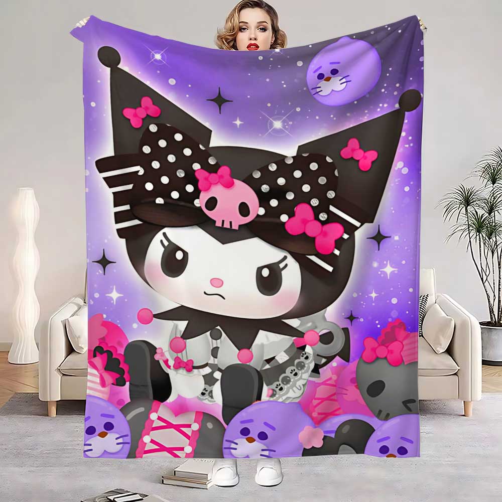 

Bedroom Decoration Kawaii Kuromis Cushion Blanket for Living Room Home Warm Winter Blankets Bedspread on the Bed Sofa Throw Knee 75x90cm