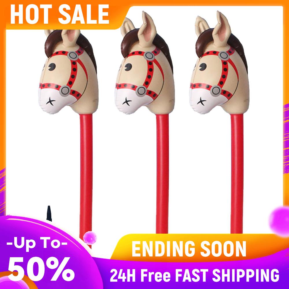 

3Pcs Horse Head Stick Balloon with Pump Inflatable Blow Up Horse Hobby Horse for Various Occasions Xmas Themed Birthday Parties China Mainland