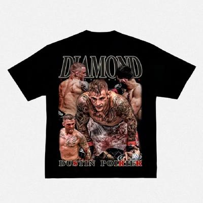 2025 Popular Style Diamond Poirier Poirier T-shirt UFC Printed Short Sleeve American Vintage Small Neckline Top Comfortable