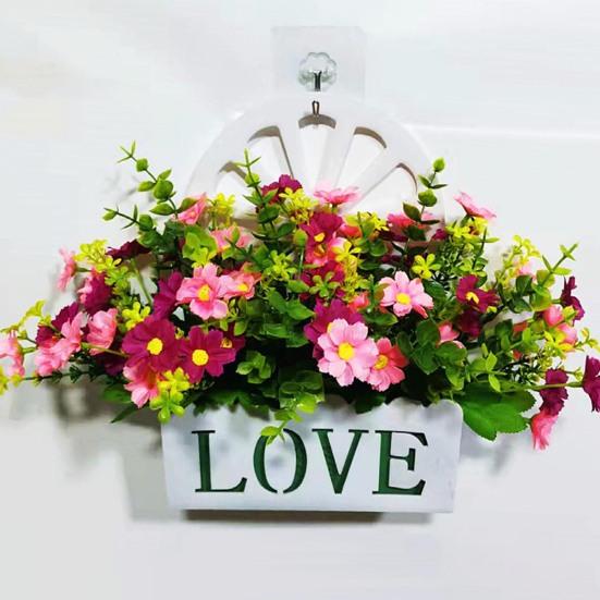 2 buc Mănunchi de margarete artificiale Flori artificiale realiste Arbuști Verdeață din plastic Flori false pentru toate anotimpurile pentru vază de interior Exterior Grădină Pridvor Jardiniere de fereastră