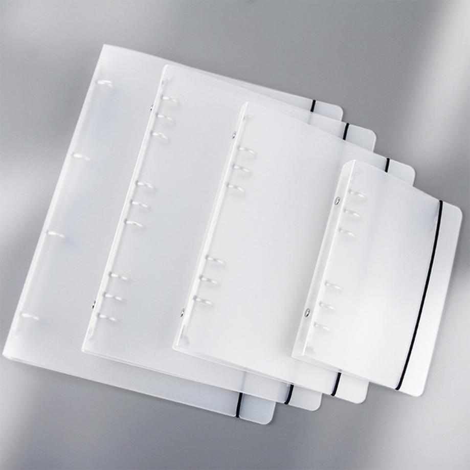 1 Pcs A4A5A6 Creative Frosted Semi Transparent PP Strap Loose Leaf Notebook Book Clip Notebook Shell