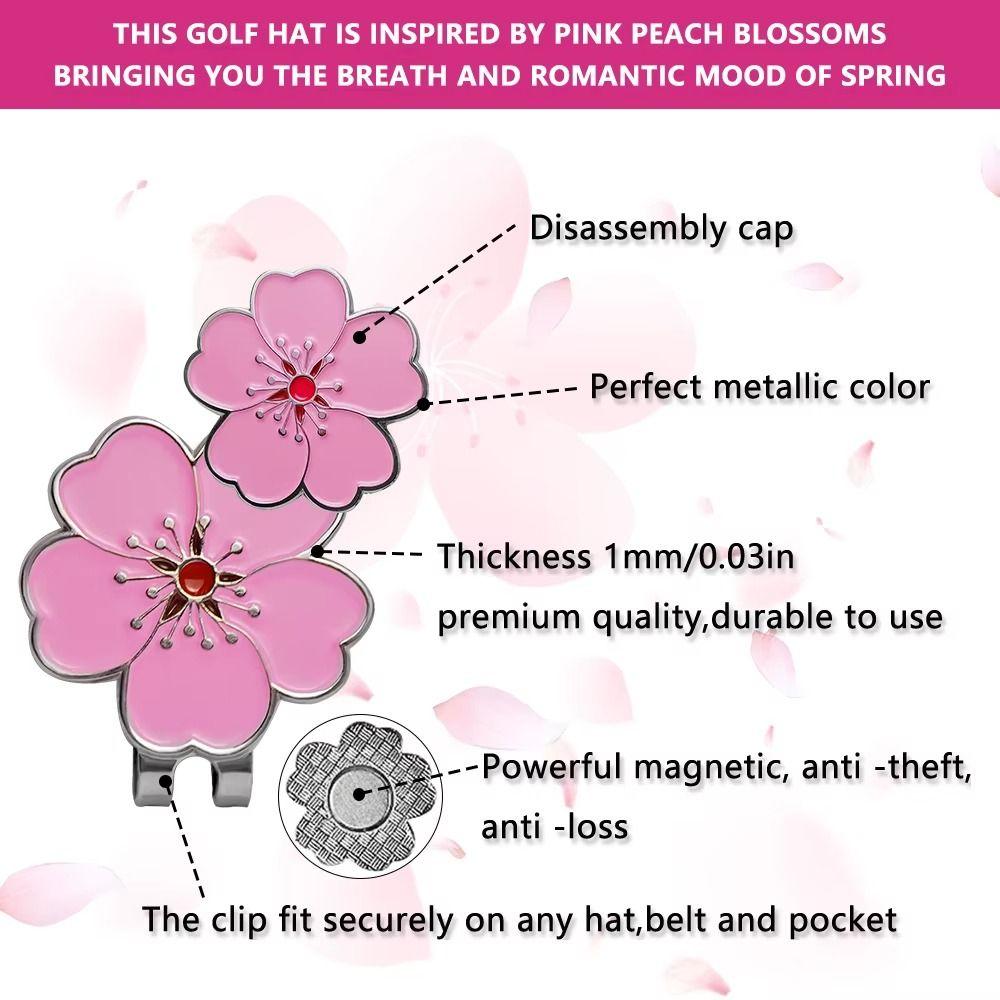 Flower Shaped Golf Cap Clip Magnetic Golf Hat Marker Outdoor Sports Golf Ball Mark  Jewelry Gift
