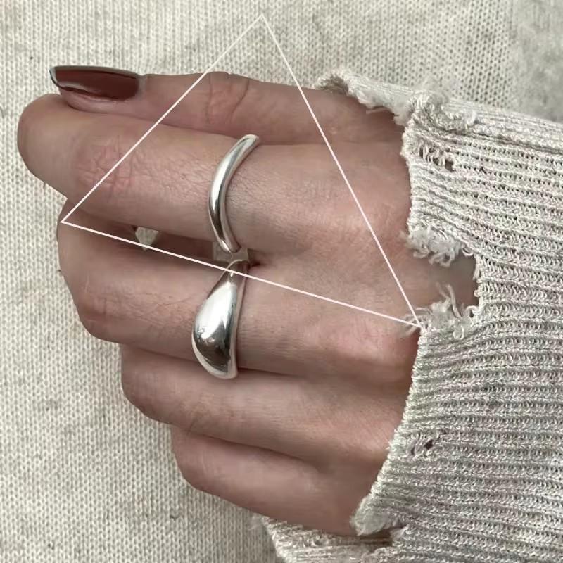 925 Silver Rings INS Fashion Hip Hop Vintage Couples Adjustable Jewelry Hollow Lines Punk Thai Silver Party