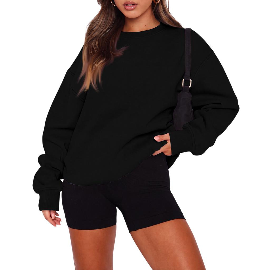 Women's Fashion Long Sleeve Crewneck Sweatshirt Top for Casual Everyday Wear