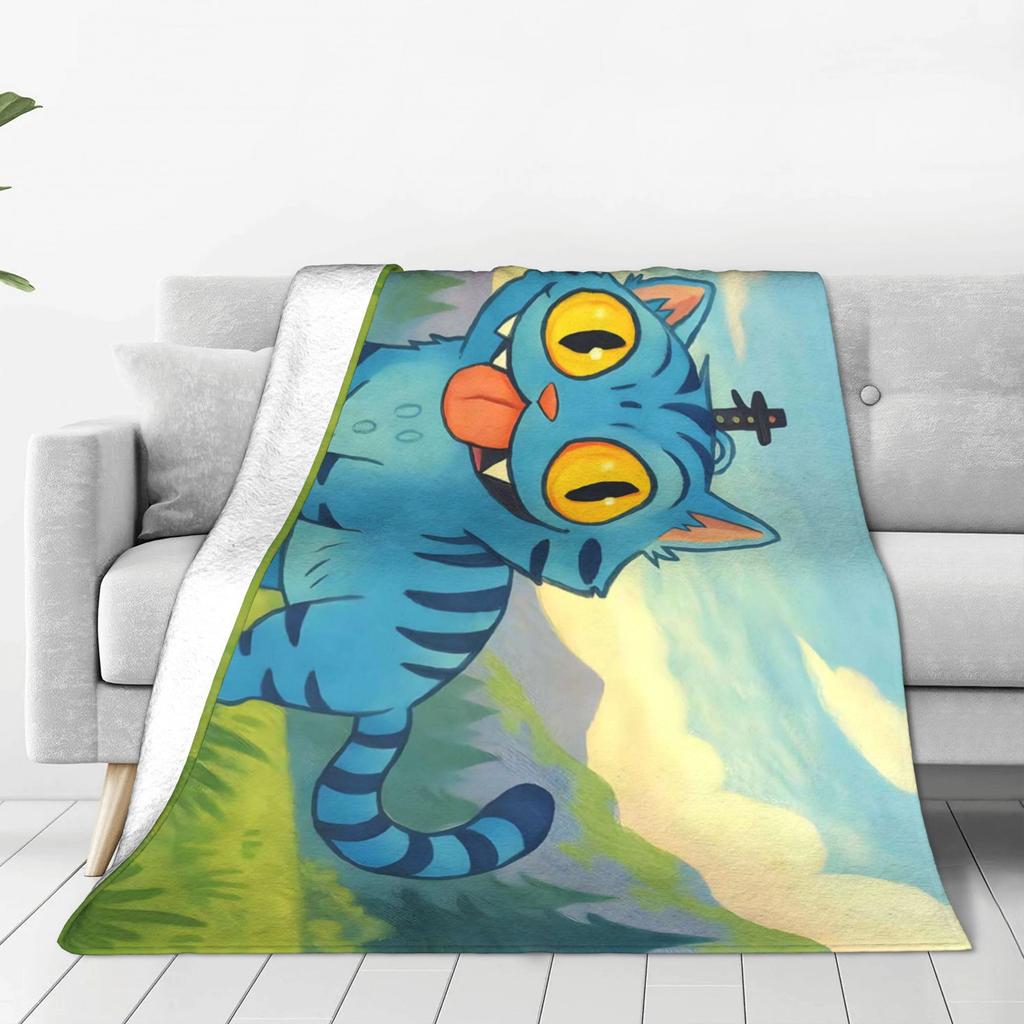 Derpy Tiger Warm Soft Blanket Kpop Demon Hunters Students Plush Throw Blanket Print Couch Chair Flannel Bedspread Sofa Bed Cover