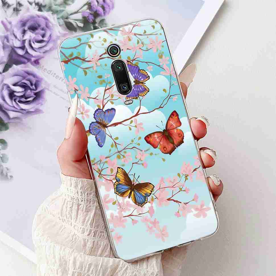 For Xiaomi Mi 9T M1903F10G Case Fashion Painting Soft Silicone TPU Cover For Xiaomi Mi 9T Mi9t 6.39" Flower Girl Phone Casing