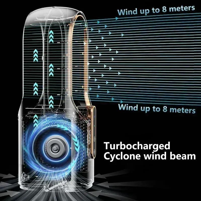 Portable USB Air Cooler Leafless Electric Fan 6 Speed Silent Timer Air Conditioner Cooling Fan Humidifier Conditioning Fan