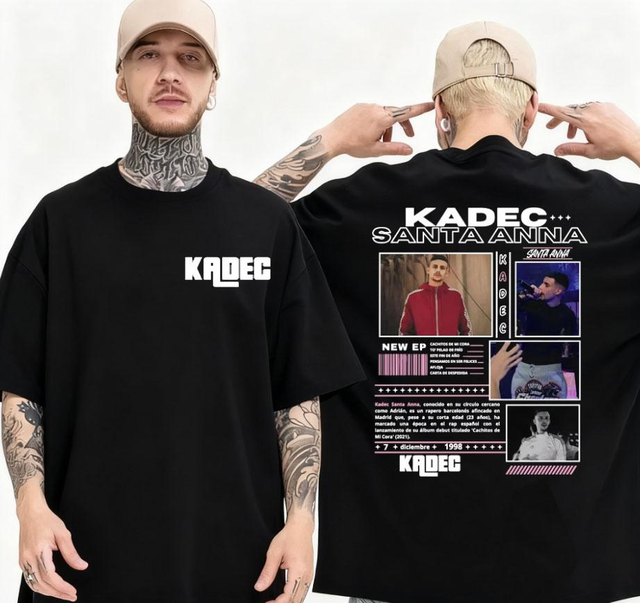 2025 Summer Rapper Kadec Santa Anna Tour Graphic Tshirt Men Retro Hiphop Fashion Tshirt Loose and Comfortable Oneck Tshirt