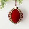 Flocked Velvet Velvet Christmas Ball 8cm Diameter Rhinestone Christmas Balls  Party Decoration