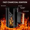 Charcoal Chimney Starter with Wood Handle Rapid BBQ Chimney Starter Fire Briquette Starters Can Canister for Grilling Accessory