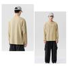 Men Long Sleeve T-Shirt Crew Neck Loose Fit Cotton Base Shirt Solid Color Casual Tee Shirt for Spring Autumn Casual Wear