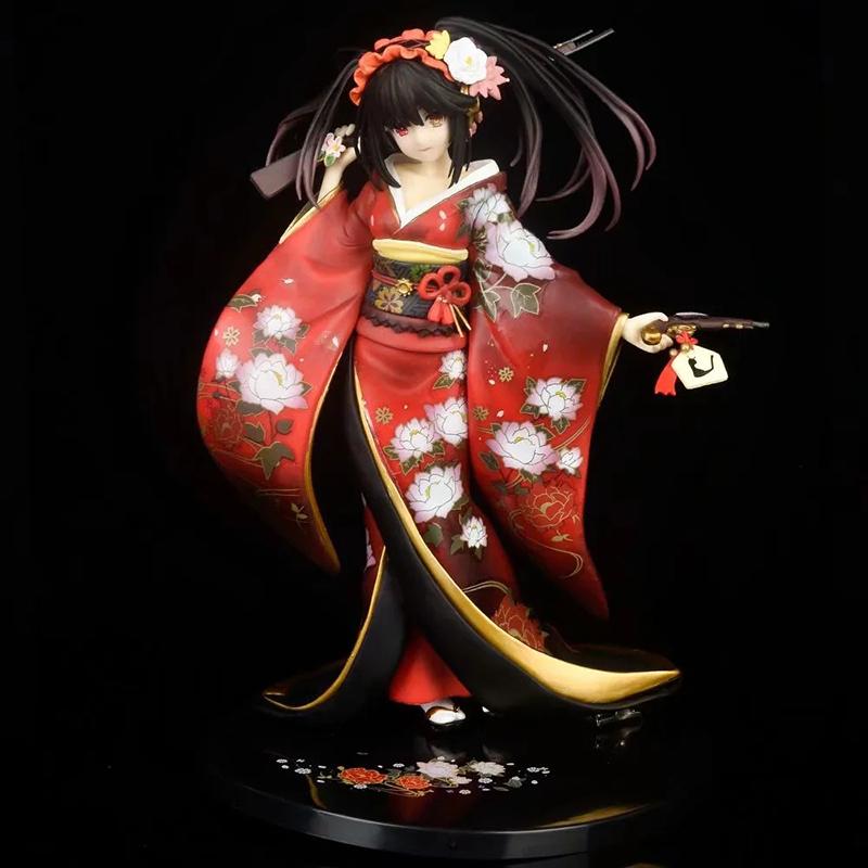 23cm Anime Date A Live Light Novel Kurumi Tokisaki Verführerische Kimono-Version. 1/7 PVC Actionfigur Modell Spielzeug Puppe Geschenk
