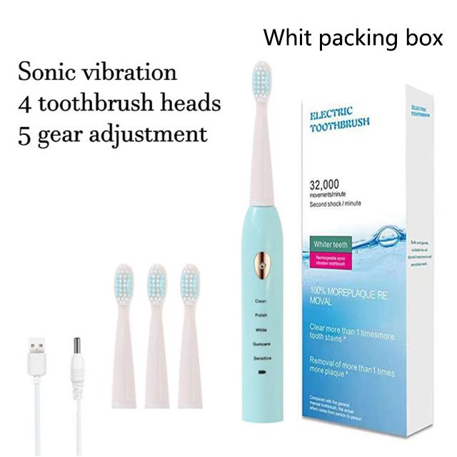 Electric Toothbrush For Rechargeable Tooth Brushes Washable Electronic Whitening Teeth Brush Timer Brush Whit Replace Clean Head