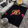 Dywan z Logo Manchester United, Czarny Tło, Dekoracja dla Fana Sportu Odpowiedni do użytku jako antypoślizg do salonu sypialni sof