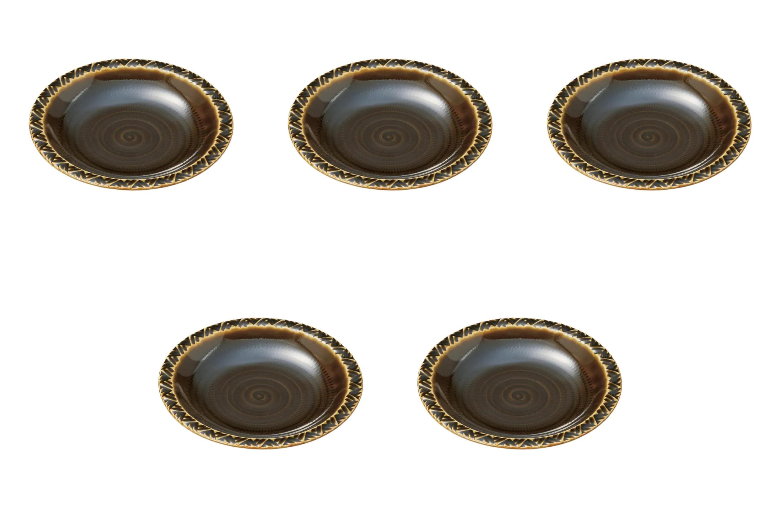 

Set of 5 Brown 15cm Plates x Hasami Setomonohonpo [15 2.3cm] Ware,