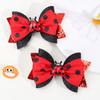 2Pcs Cute Insect Bowknot Hair Clips For Girls Kids Red Novelty Fashion Cotton Dots Braids Headdress Hairpicks Accessories