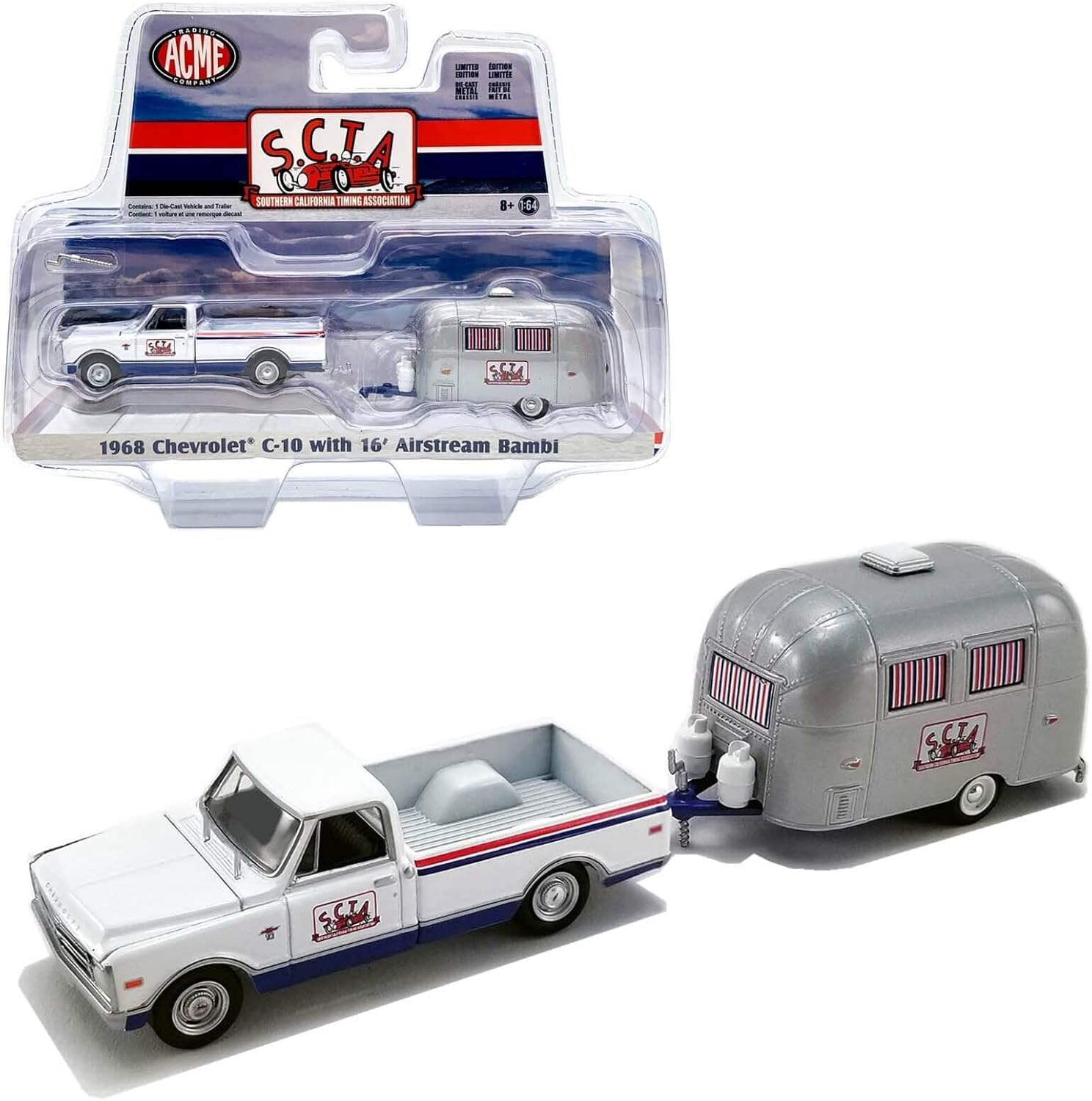 

Greenlight ACME Масштаб 1:64 Chevrolet C10 с Airstream Bambi Sport S.C.T.A. 1968 Greenlight Chevy Airstream [Б/У]