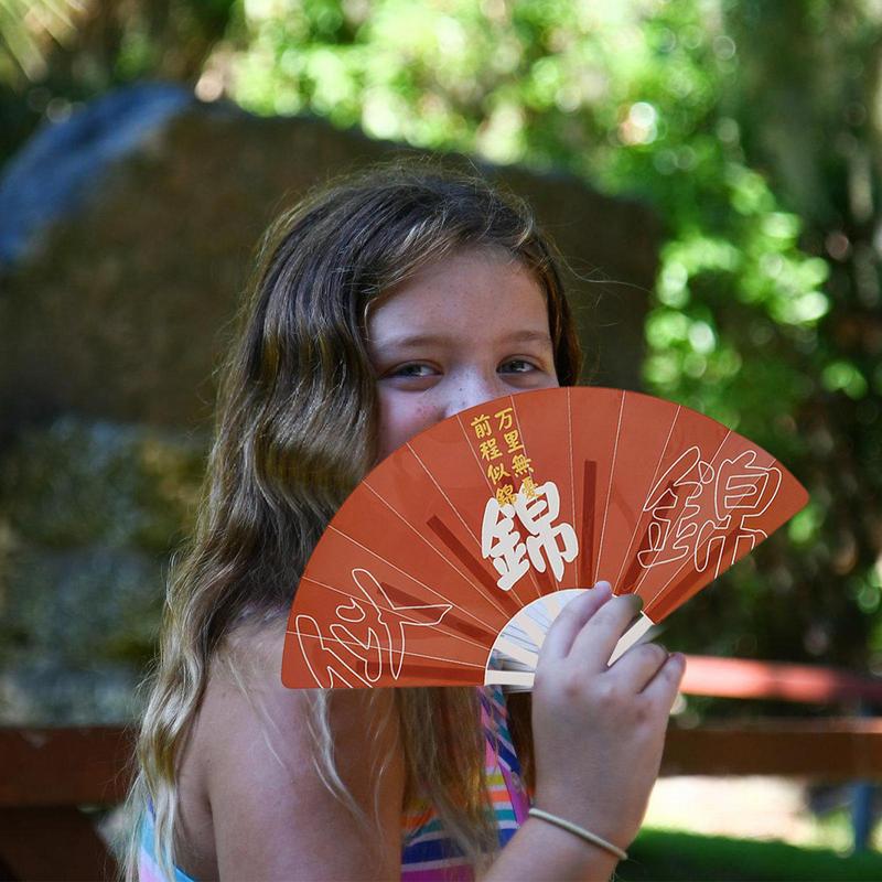 Seven Folding Fan Kid's Foldable Small Fan Decoration Tool With Beautiful Patterns For School Home Travel Work Area