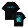 Women's Casual Cotton Luminous Print T-shirt Round Neck Pullover Short Sleeve Top