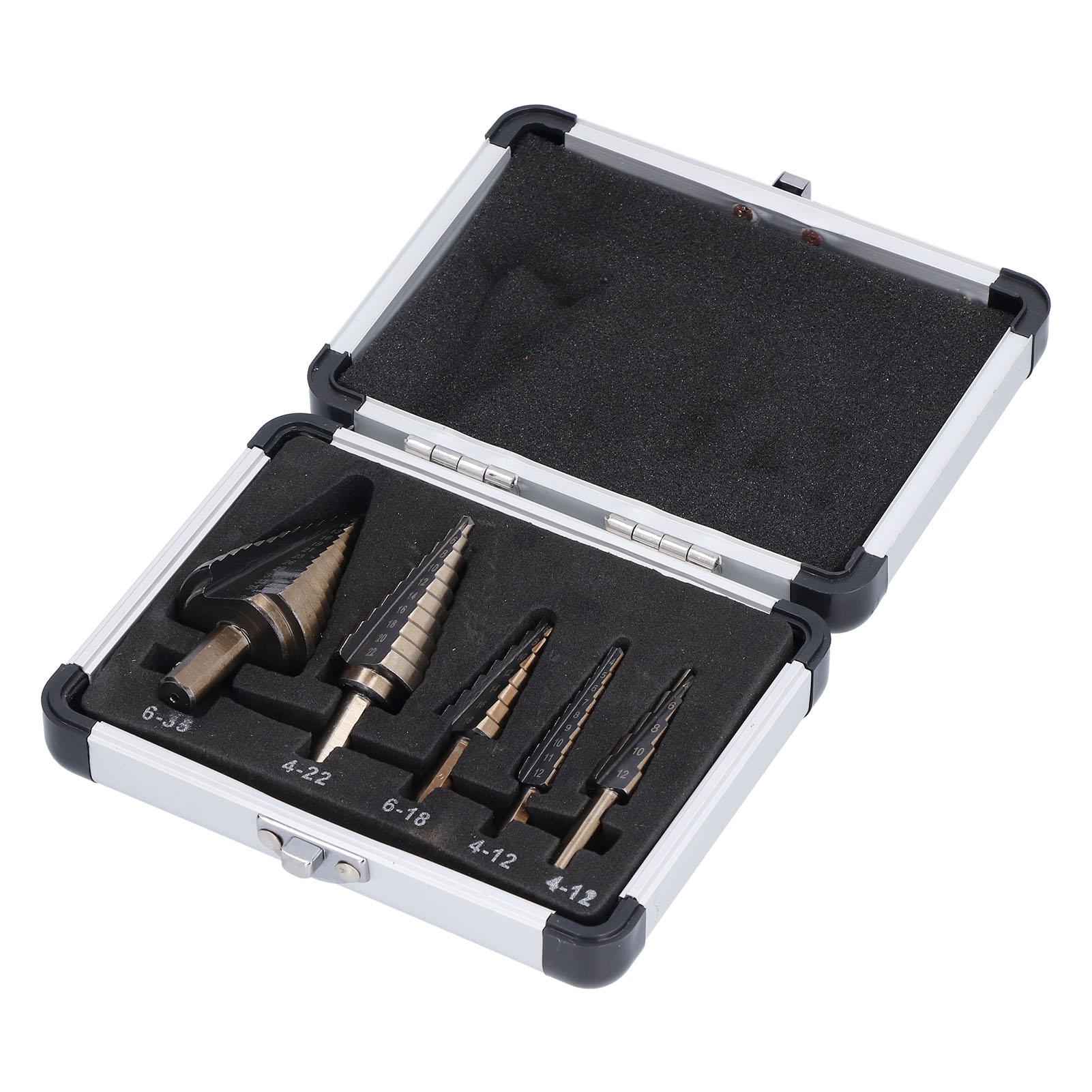 

5 шт. ступенчатое сверло, высокая прочность, практичность, широкий диапазон применения, инструмент для открытия отверстий, метрическая система