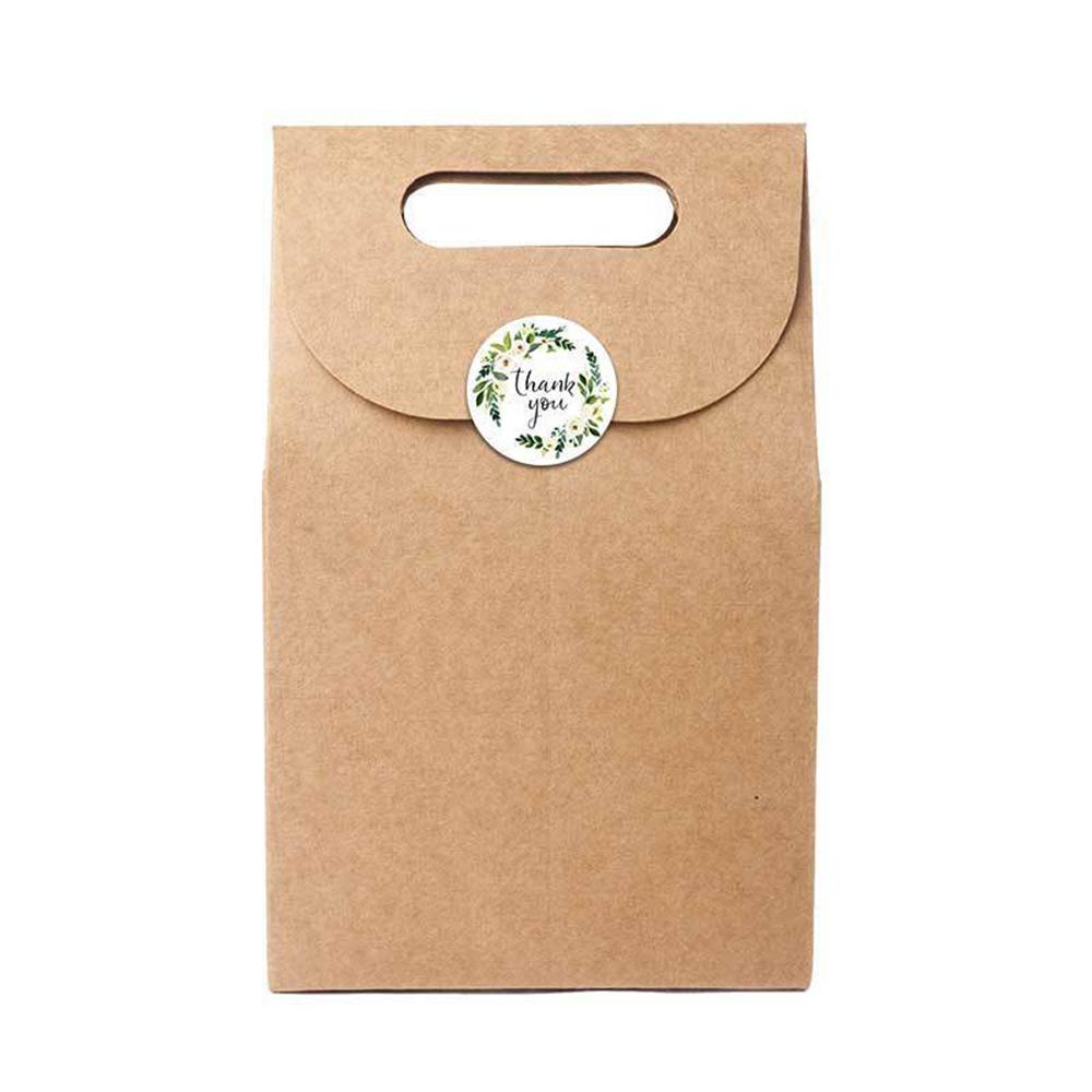 100-500Pcs Green Leaf Flower Thank You Sticker Labels for Small Business Gift Bag Card Package Festival Wedding Birthday 1Inch
