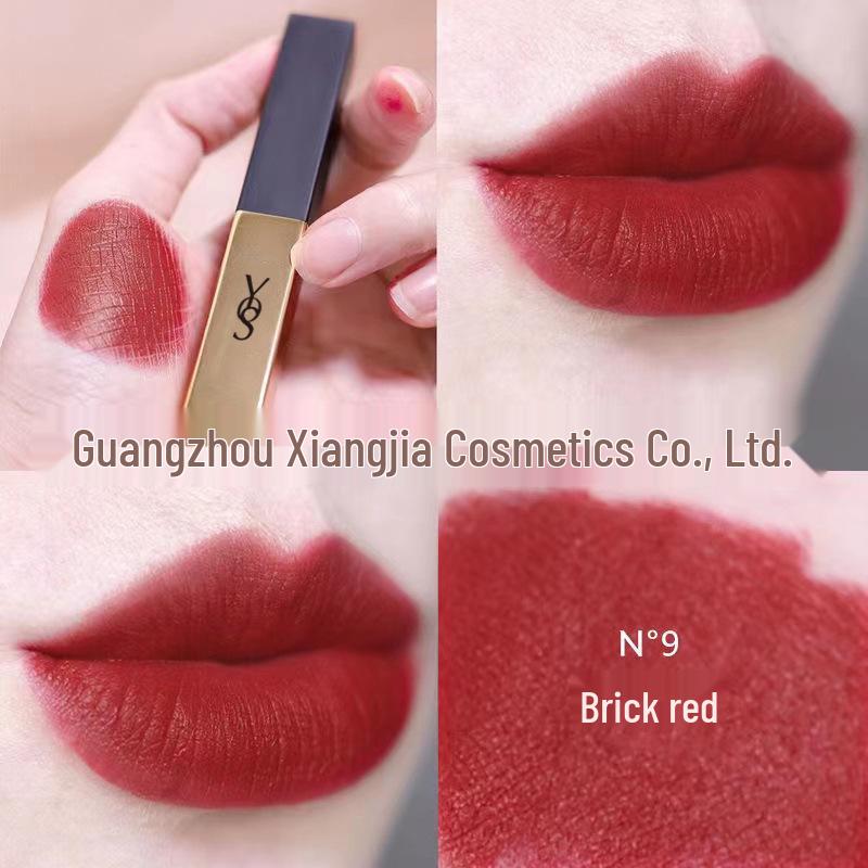 YS Luo Jiakou Gold & Little Black Bar Lipstick Set (1966 21, 314, 302) - Genuine YSL Cosmetics for Women