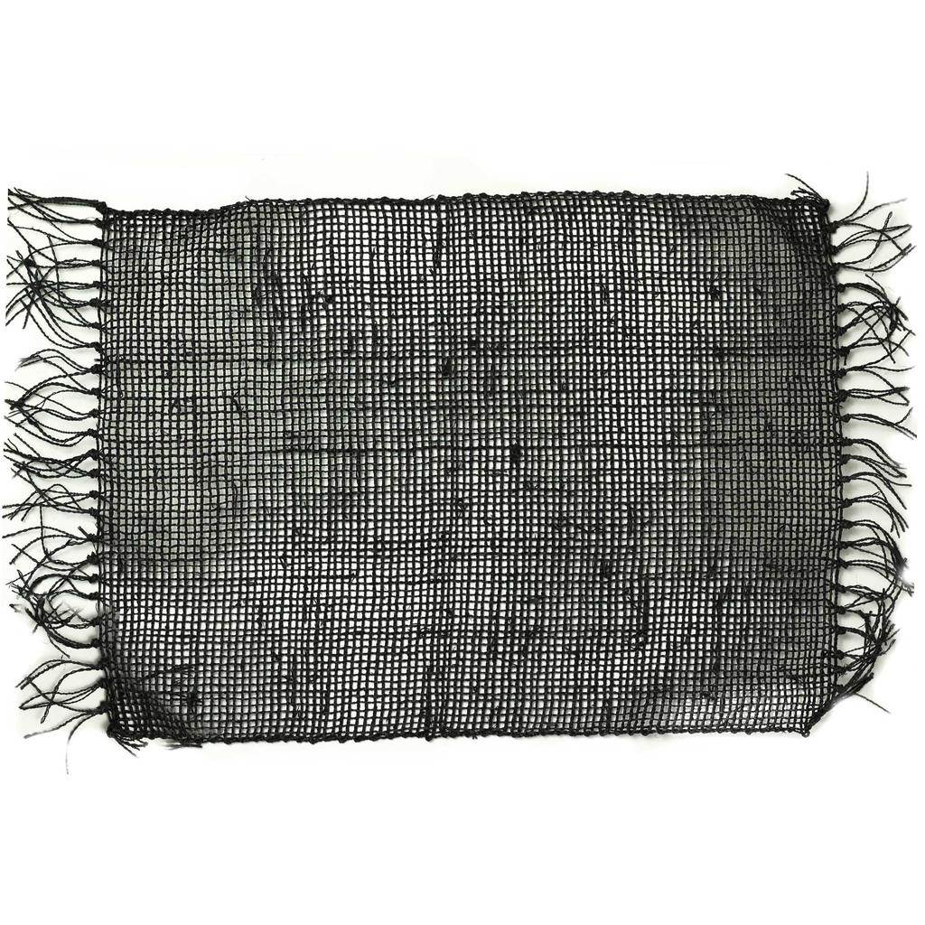 Seagrass Fringe Placemat - Black