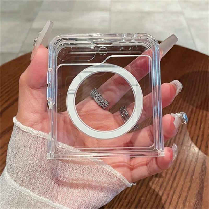 Magnetic Transparent Shockproof Acrylic Case For Samsung Z FLIP 7 Flip 6 Zflip 5 Flip 4 3 5G For Magsafe Wireless Charging Cover