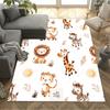 1pc Safari Animals Rug Home Carpet Non Slip Design for Bedroom Gift