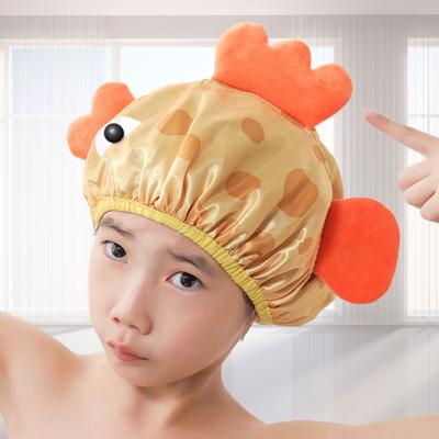 Cartoon Shower Hat Convenient Double Layer Breathable Little Yellow Chicken Bath Hair Travel Supply