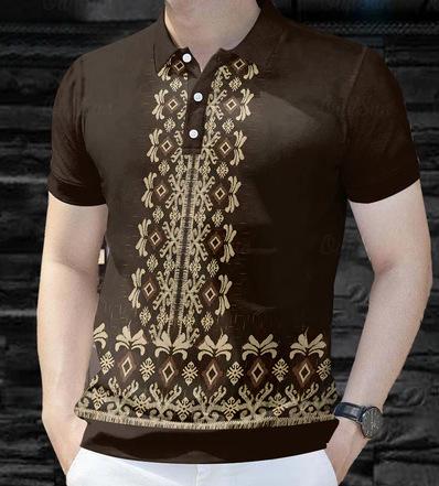 2026 Men's Polo Shirt Men's Asian Clothing, Men's Modern Filipino National Polo Shirt Version Polo Shirt