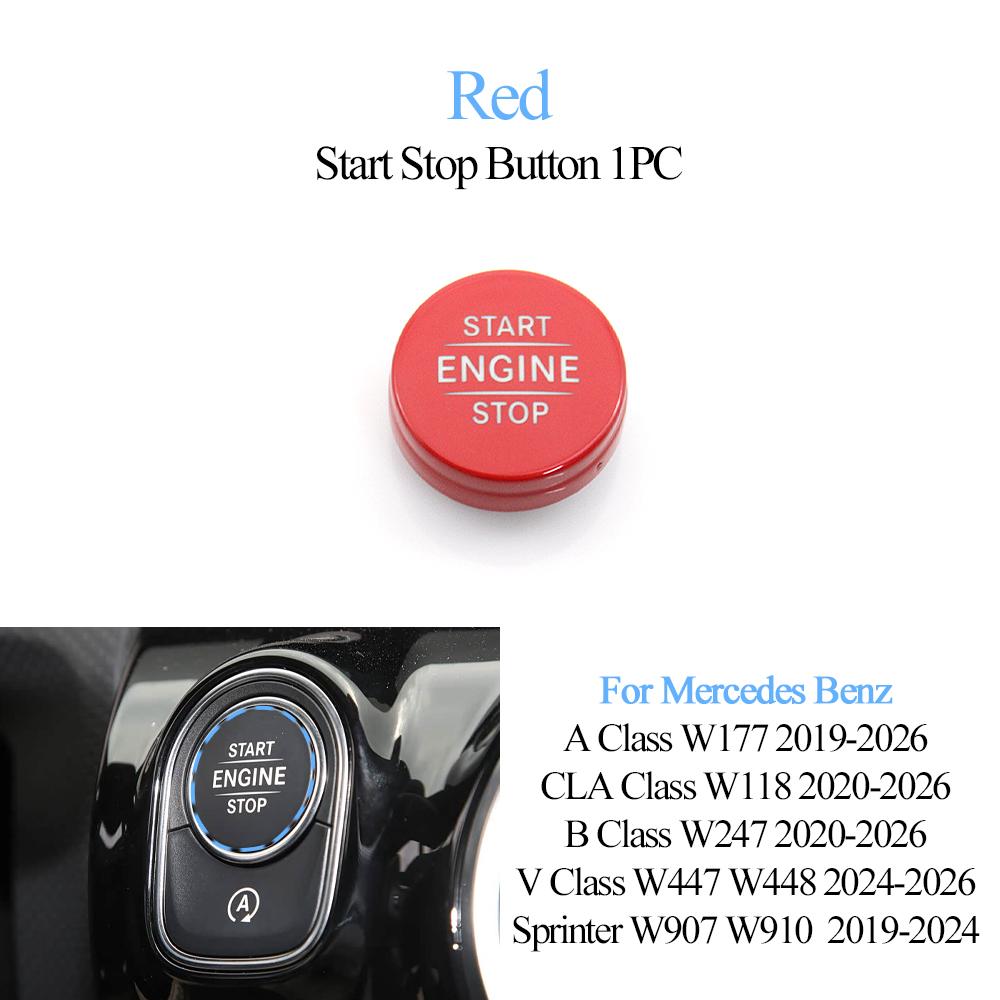 Car Engine Start Stop Push Switch Button Cover Trim Strip For Benz W177 W247 W118 W447 W448 W907 W910 2019-2026 1779051001