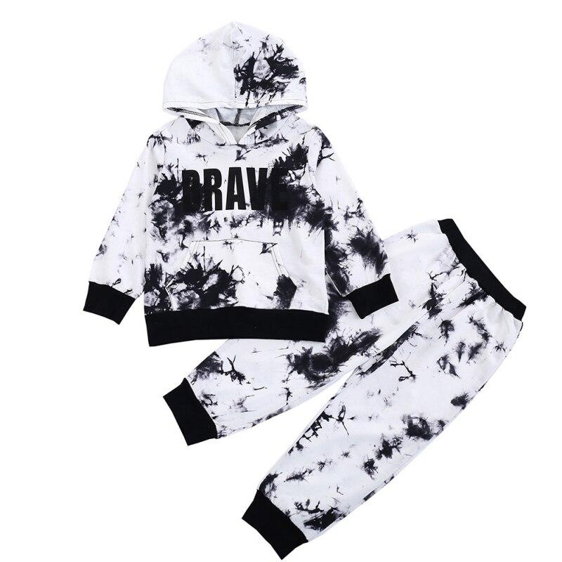 Otoño Niños Sudaderas con capucha Conjunto De ropa Con capucha Tie-Dye  Sudadera + Pantalón Traje de dos piezas Negro Blanco Tie-Die Estilo -  comprar a precios bajos en la tienda en línea