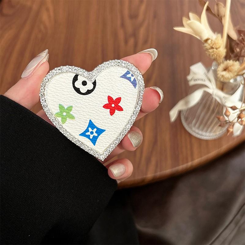 

Pattern Grid Sticker Skin Heart Phone Airbag Holder High-end Feeling Desktop Niche Creative Portable