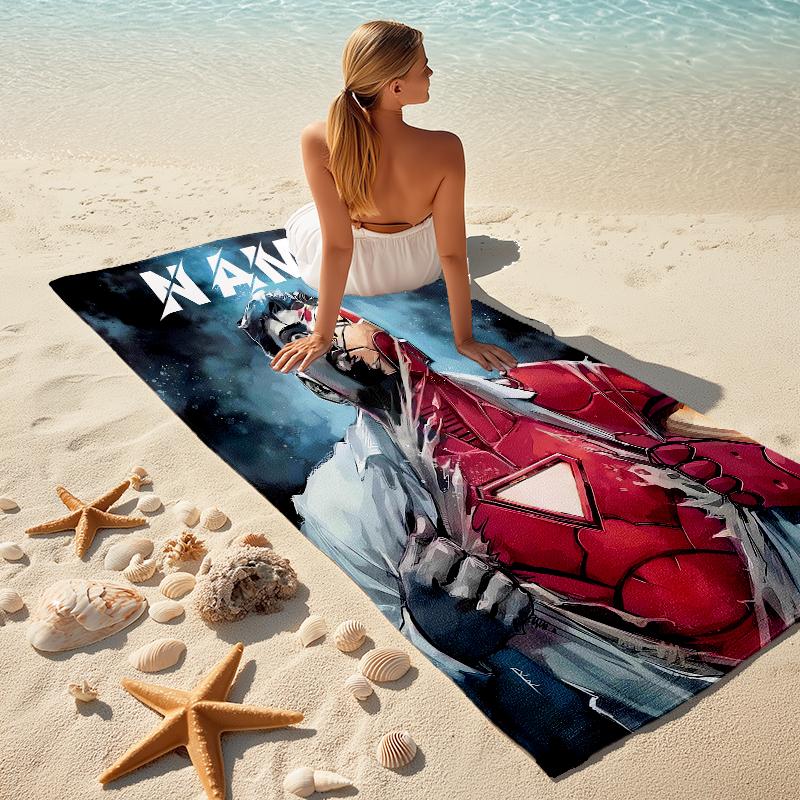 Personalized "Spider-Man Web Theme" Beach Towel Microfiber Beach Towel Thin Absorbent for Beach Swimming Yoga Bath Sports. 091057