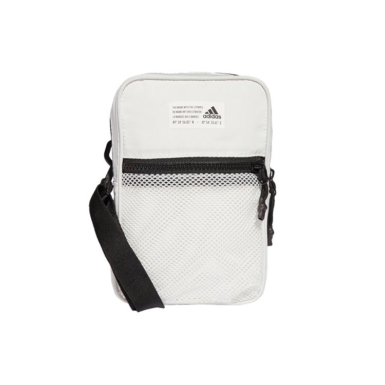 Adidas Sports Fitness Single Logo Polyester Shoulder Crossbody Bag Unisex Bags White GL0914 White