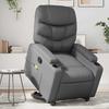 Massage Recliner with Rising Aid Grey Faux Leather