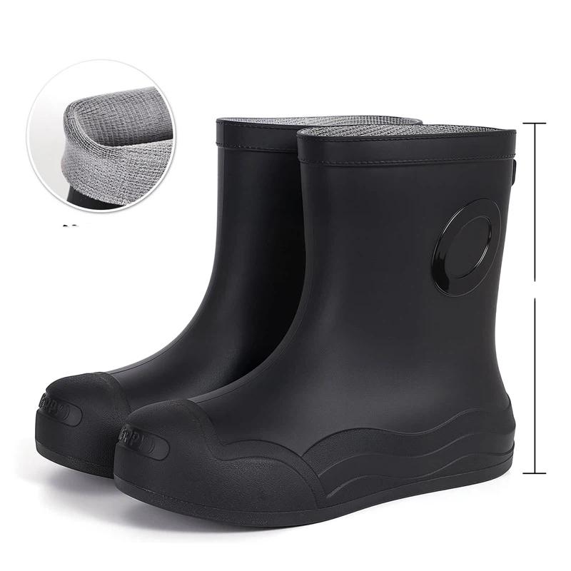 Women's Fashionable And Casual Anti Slip Waterproof Midsole Rain Shoes Rubber Shoes