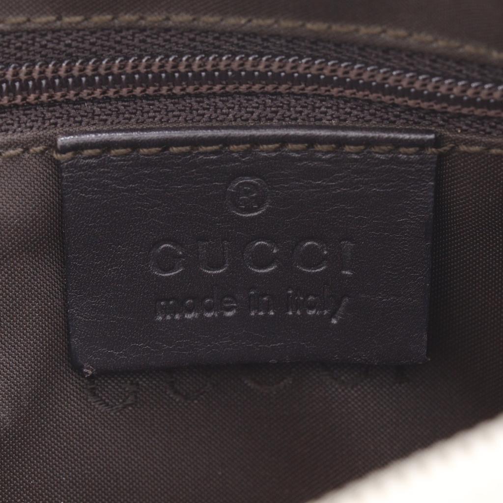 GUCCI Bamboo Shoulder Bag 001.387 Handbag Brown GG canvas Women Used