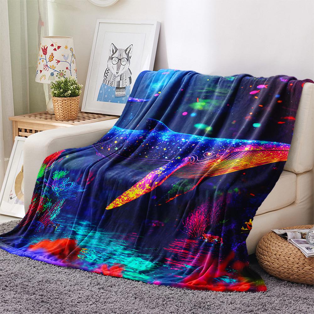 Flaneldecke mit Walmotiv, Hohe Qualität, Bequem für alle Jahreszeiten, Heimdekoration, Wärme und Komfort, Perfekt für Weihnachtsgeschenke