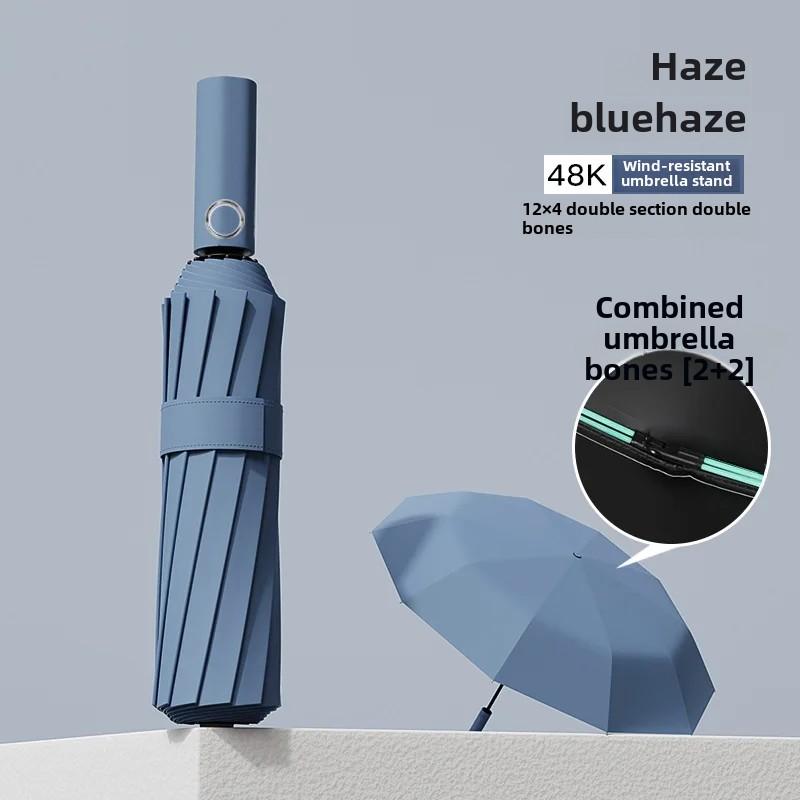 Automatic Folding Umbrella For Men Women Sun Rain Dual Purpose Umbrella Reverse Folding Feature