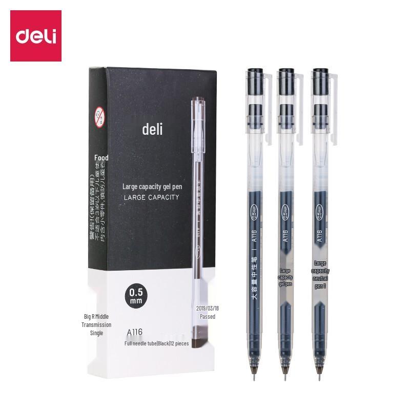 Deli A116 Large Capacity 0.5mm Black Gel Pen